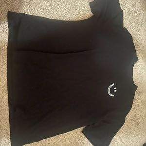 SHEIN oversized black smiley shirt